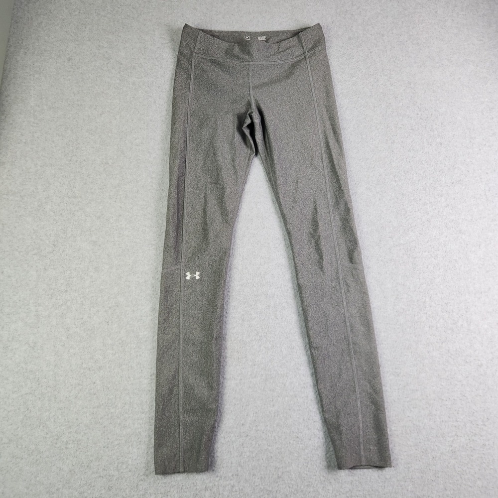 Under Armour Leggings Womens Small Gray HeatGear Compression Athletic Workout